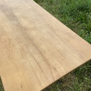 Large bistro coffee table in beech and cast iron base, French Paris