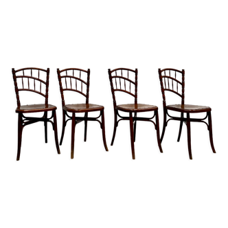 Series of 4 bistro chairs, early XX's