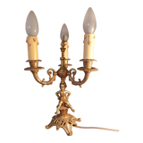 Chandeliers trois branches electrifiés en laiton