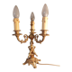 Electrified three-spoke brass candlesticks