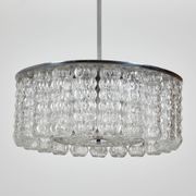 Glass and chrome chandelier