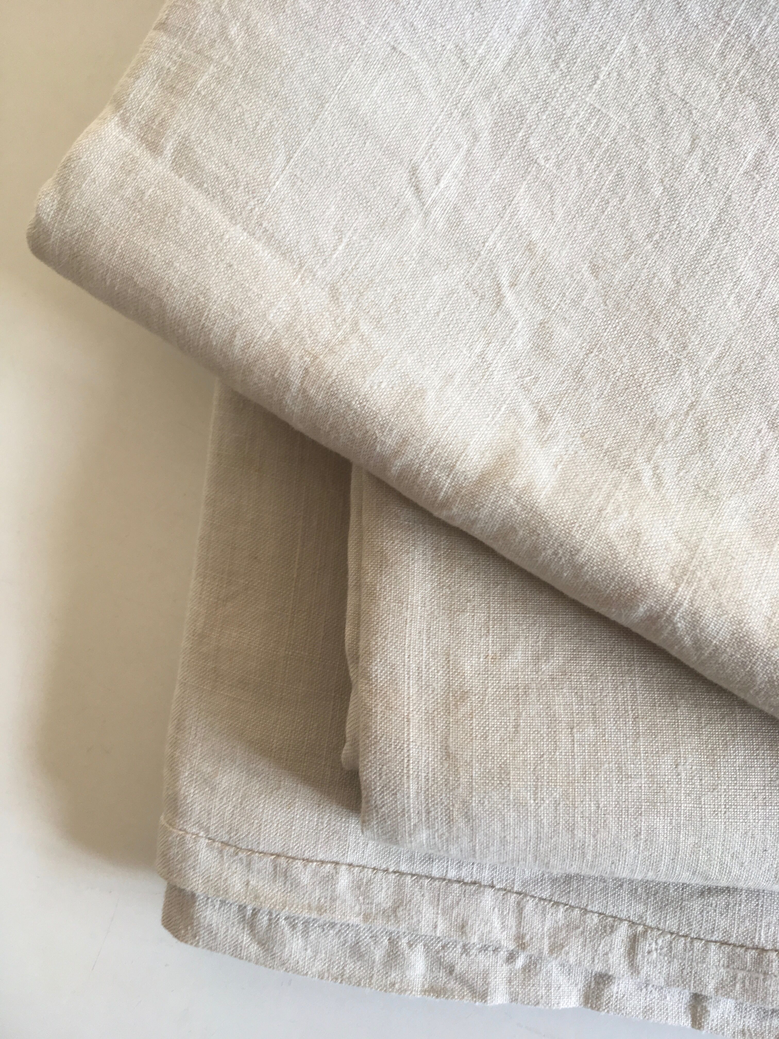 19th Raw linen tablecloth length 290 cm