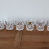 Set of 6 glasses in cut crystal of Aix les bains