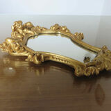 Baroque style mirror in gilded resin 60s 70s