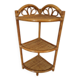 Rattan corner shelf to put down