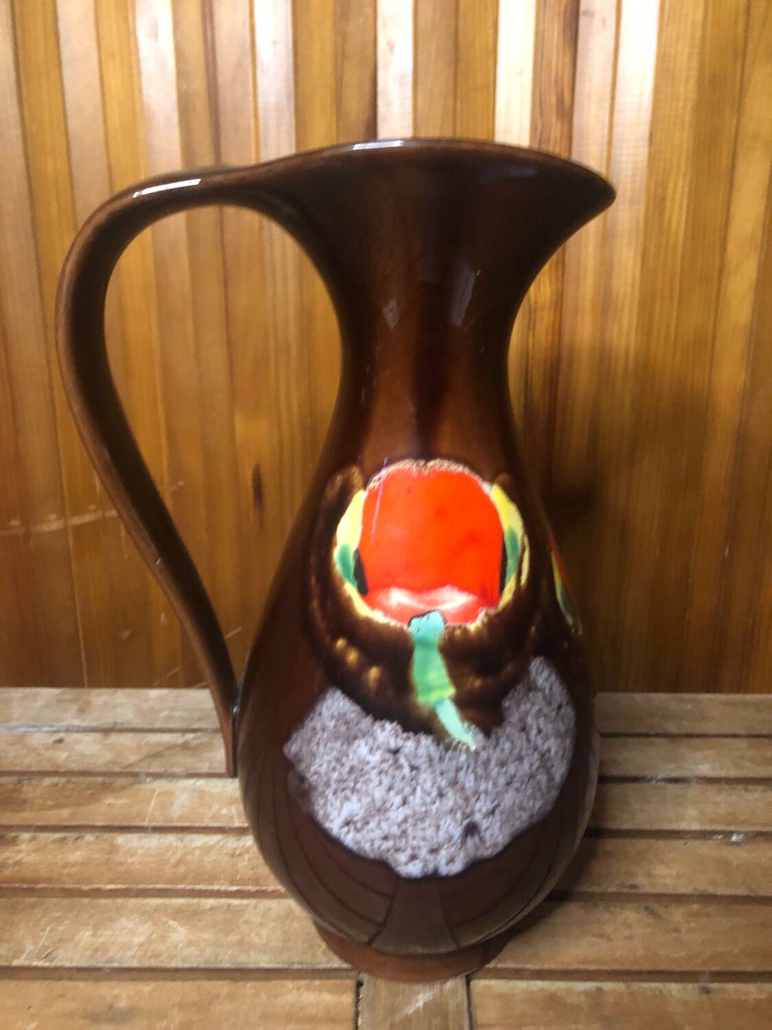 Ancien pichet poet laval « brigitte »céramique peinte vintage