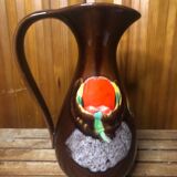 Ancien pichet poet laval « brigitte »céramique peinte vintage