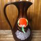 Old poet laval pitcher “brigitte” vintage painted ceramic