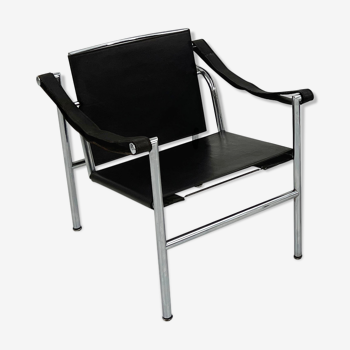 Black LC1 armchair by Le Corbusier for Cassina, 1970