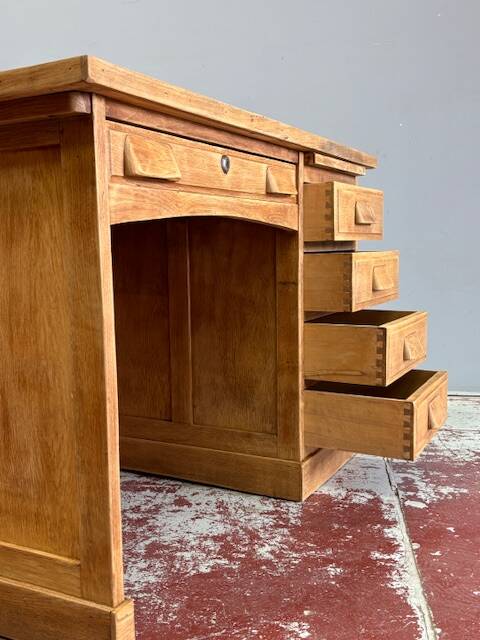 1950s oak veneer desk