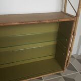 Wall shelf wood and rattan