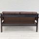 Scandinavian 2-seater sofa, original brown leather, 70s