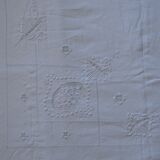 Flat sheet old wire, embroidered & monogrammed AC