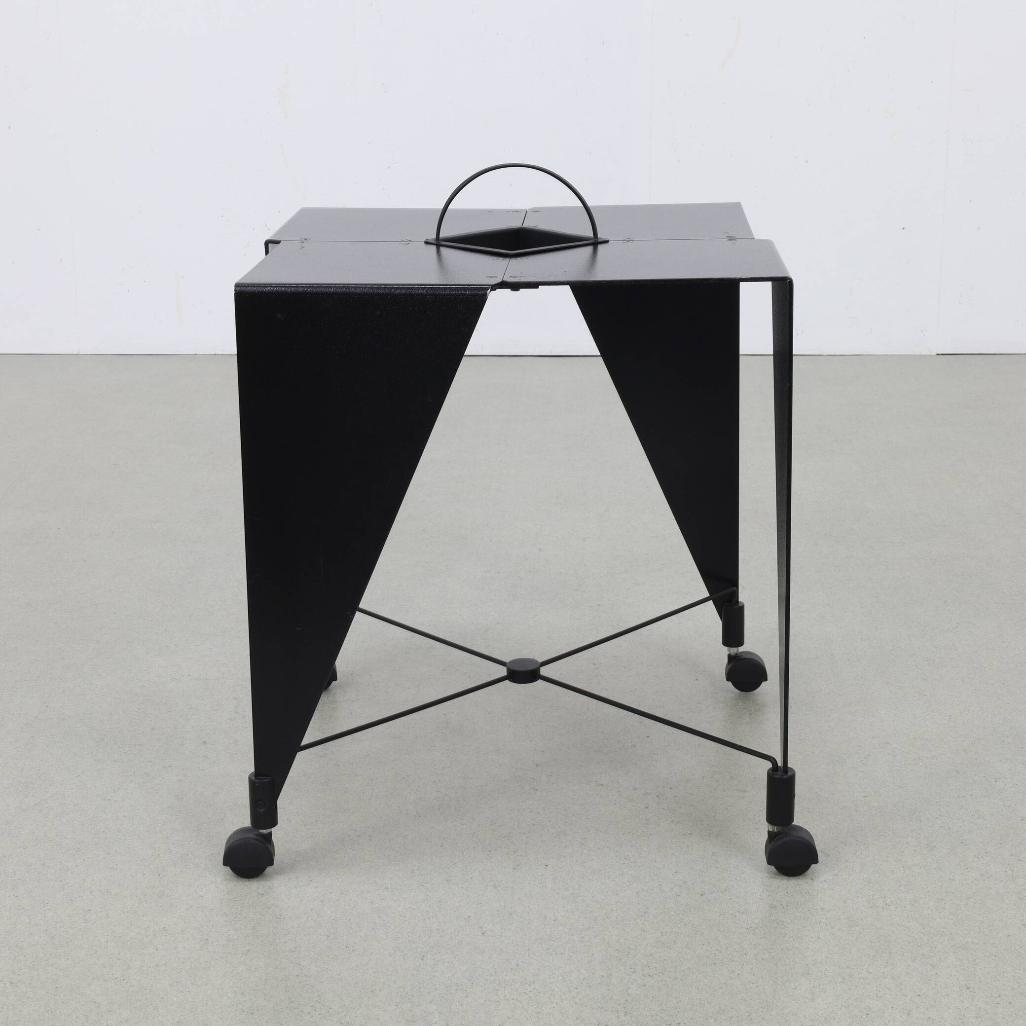 Side table on wheels Harlequin Errebi Italy, 1980s Memphis style