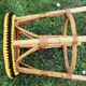4 tabourets en rotin et housses en crochet