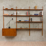 Poul Cadovius teak wall unit, Denmark, 60s