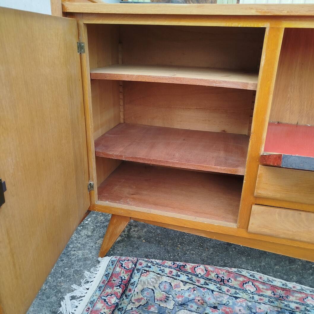 Sideboard with fin sides / compass feet from the 50s/60s