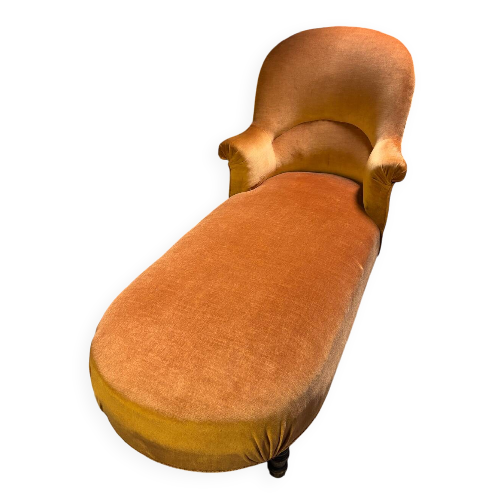 Antique velvet chaise longue