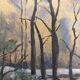 Oil on vintage landscape panel