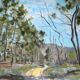 Tableau, huile sur toile, paysage de Provence, la Drome, années 40