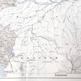 Vintage map Colombia Venezuela Ecuador Guyanas 43x43cm from 1950