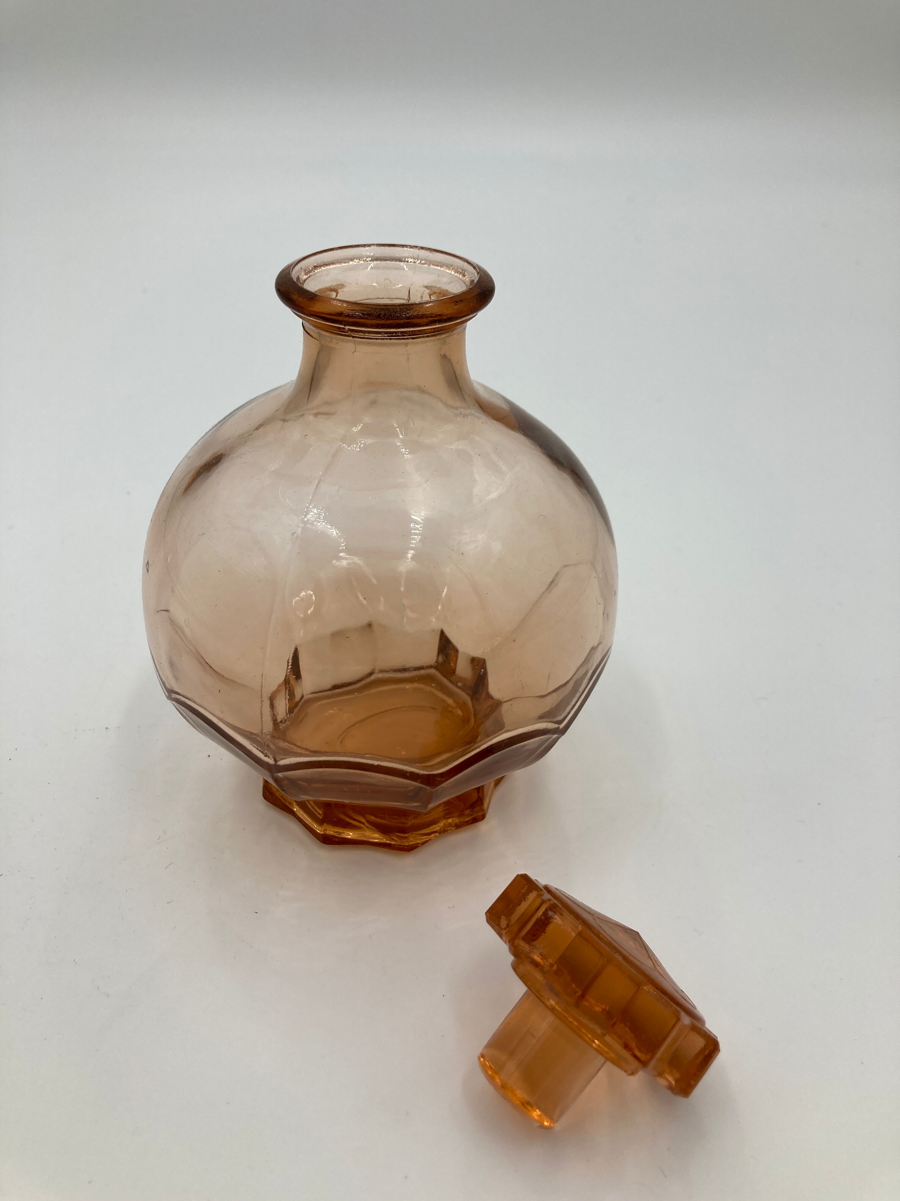 Pink glass shot decanter