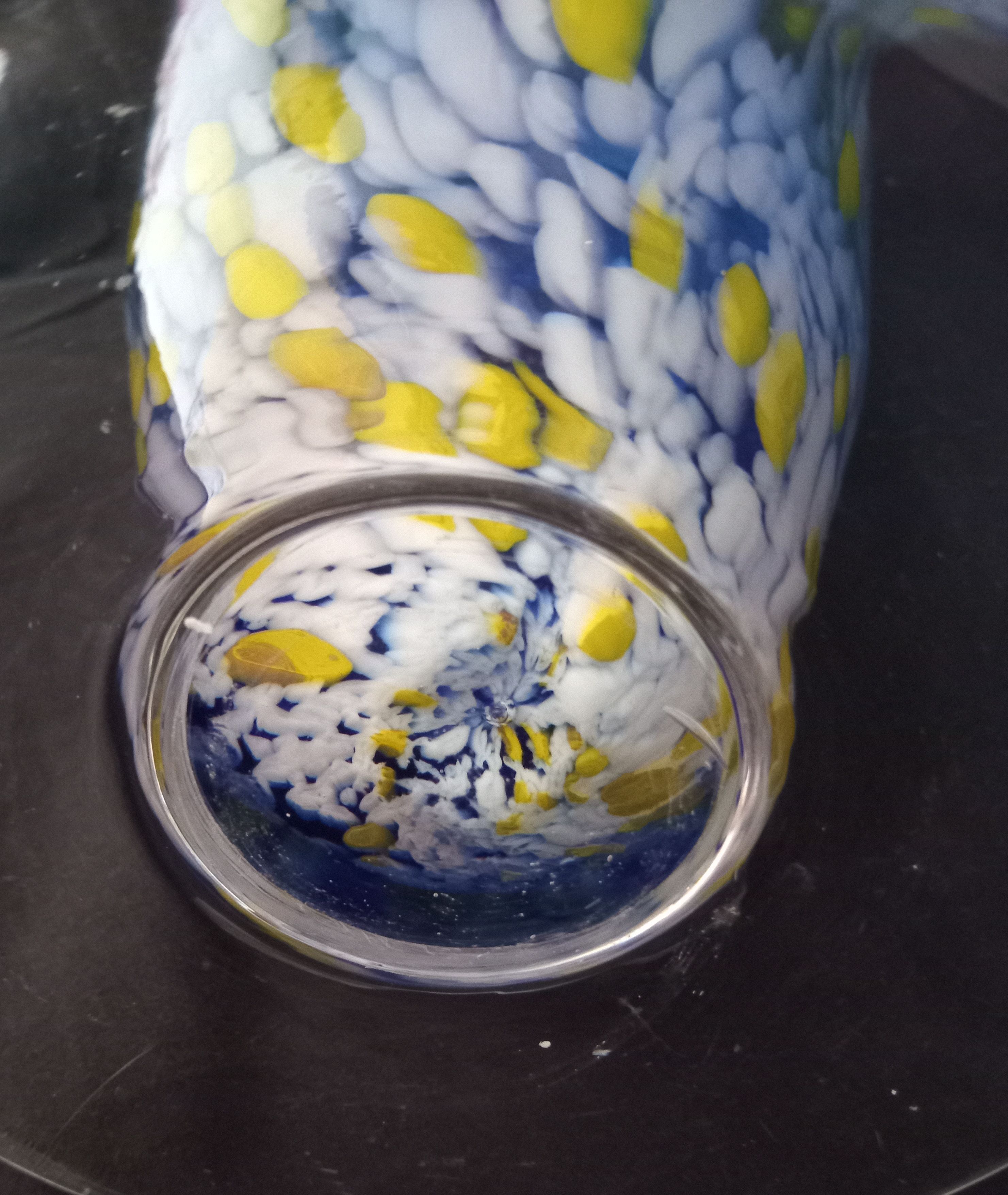 Large Murano glass vase, handmade, 38 cm high