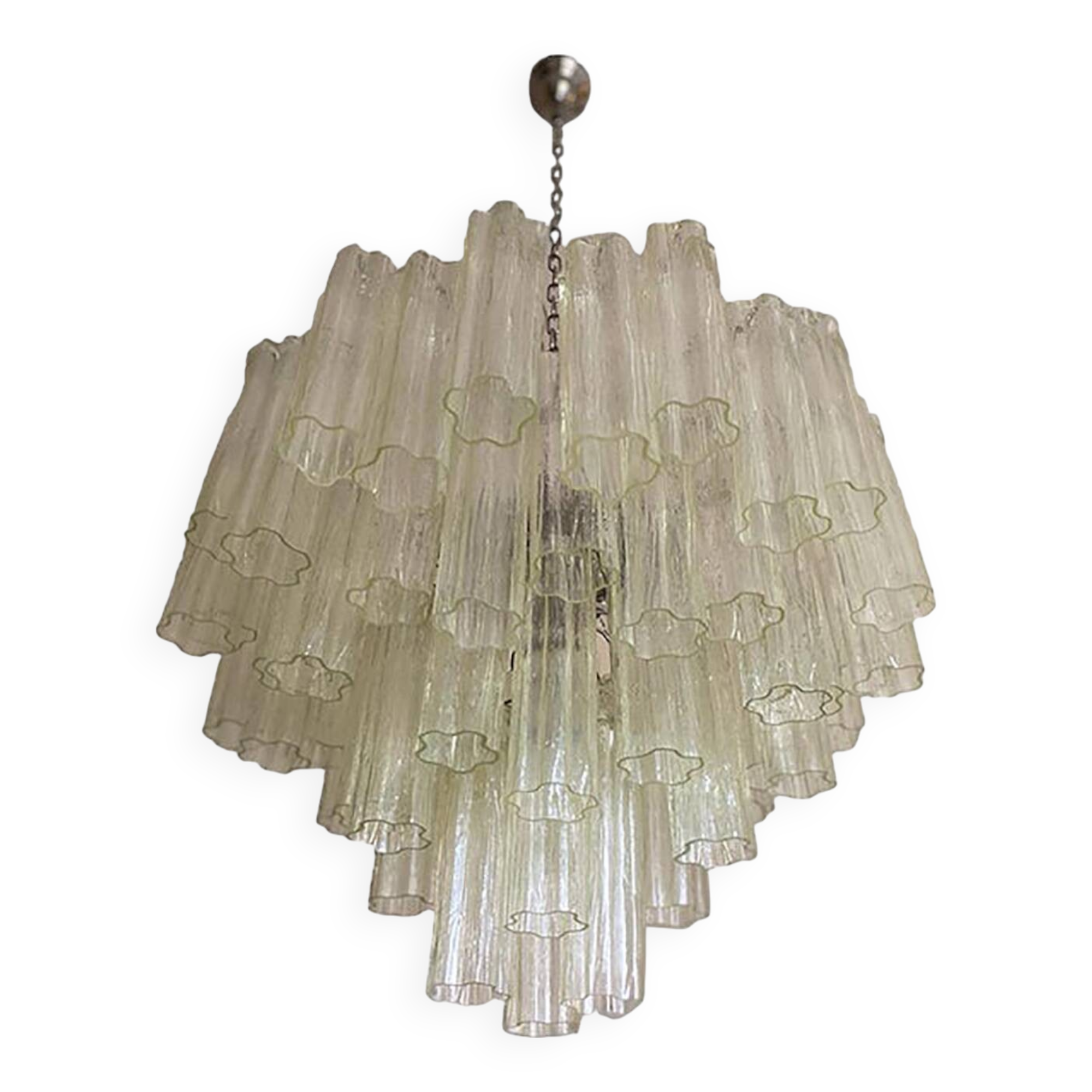 Contemporary Champagne “Tronchi” Murano Glass Chandelier