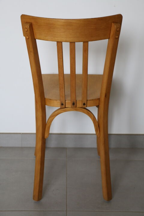 Série 8 chaises Baumann hêtre clair 1950
