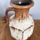 Vase brun-beige Scheurich 497-18, fat lava vintage, poterie d’art ouest-allemande (WGP)