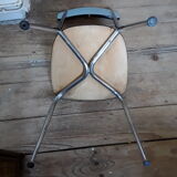 Formica chair with chrome-tipped feet