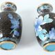 Paire de petits vases en émail cloisonnés Chinois vintage