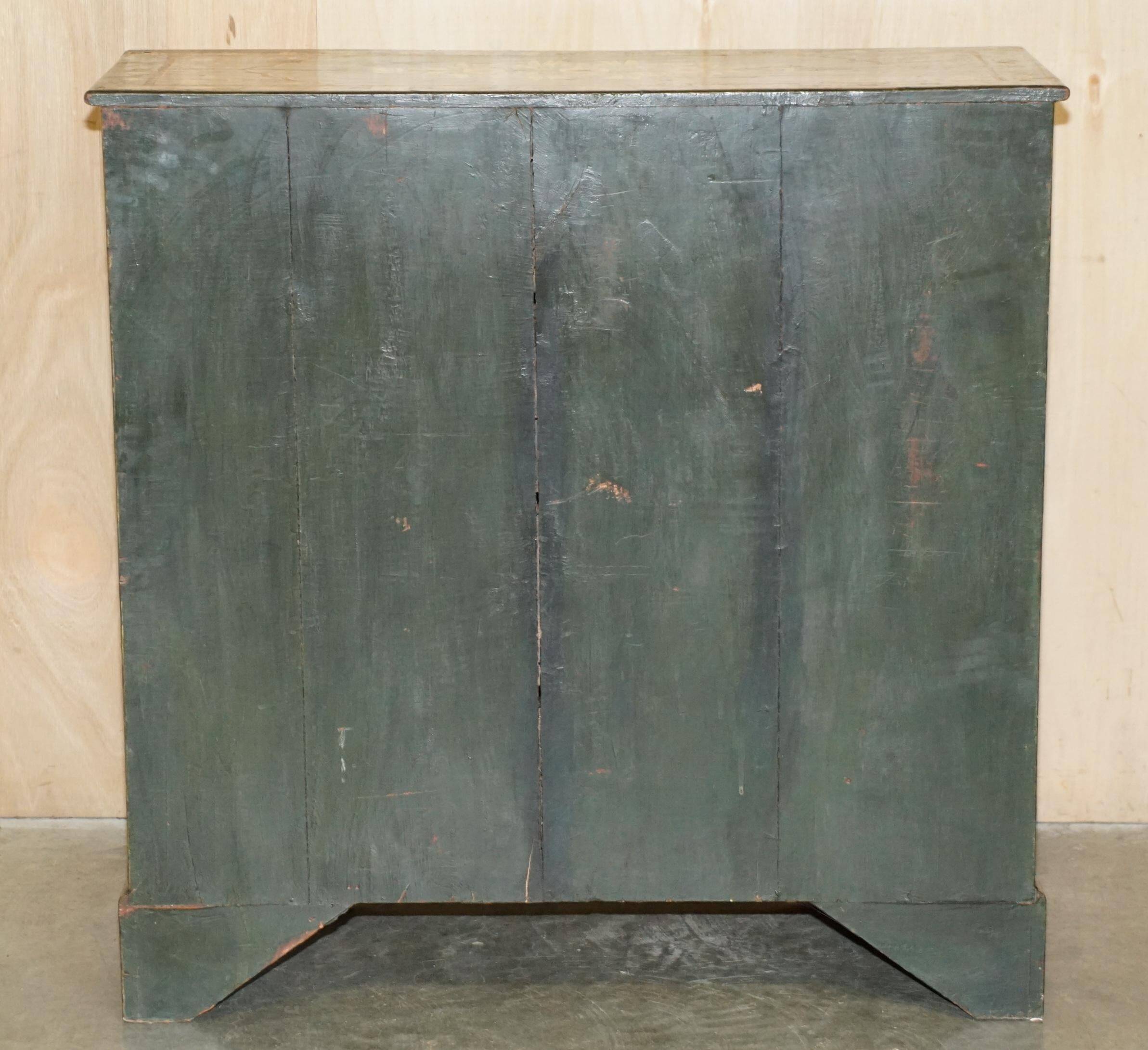 Antique Swedish commode hand-painted, two drawers out of three.