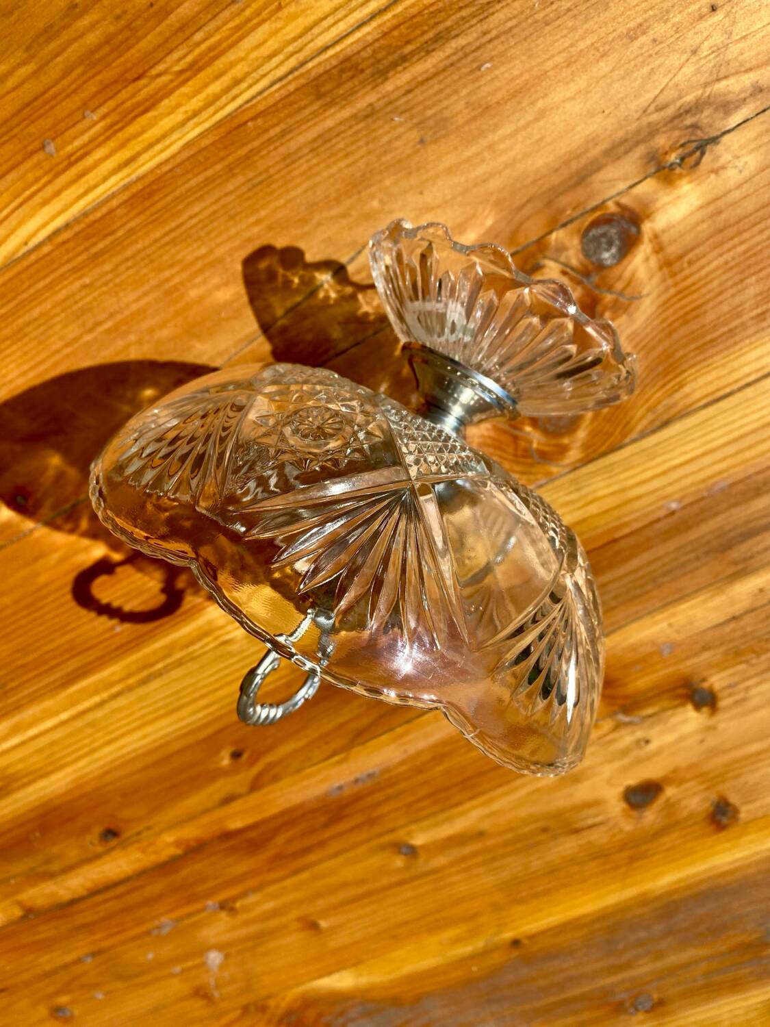 Vintage chiseled glass cup