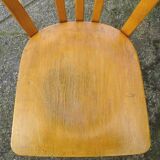 4 Baumann 1950 bistro chairs in “golden oak” color