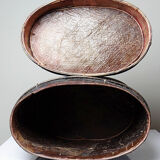 "Tampung" box, bamboo and leaf Indonesia, Lombok early 20th century