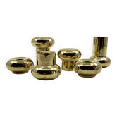 6 small brass candlesticks • Landskrona Mässing • Sweden • Circa 1978