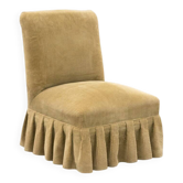 Beige corduroy crapaud lounge chair 1960s