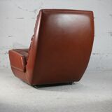 Easy chair "space age". Jean Prévost, France, leather, circa 1970