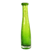 Vase bouteille vintage verre bullé vert - Verrerie Biot ? – soliflore H27cm