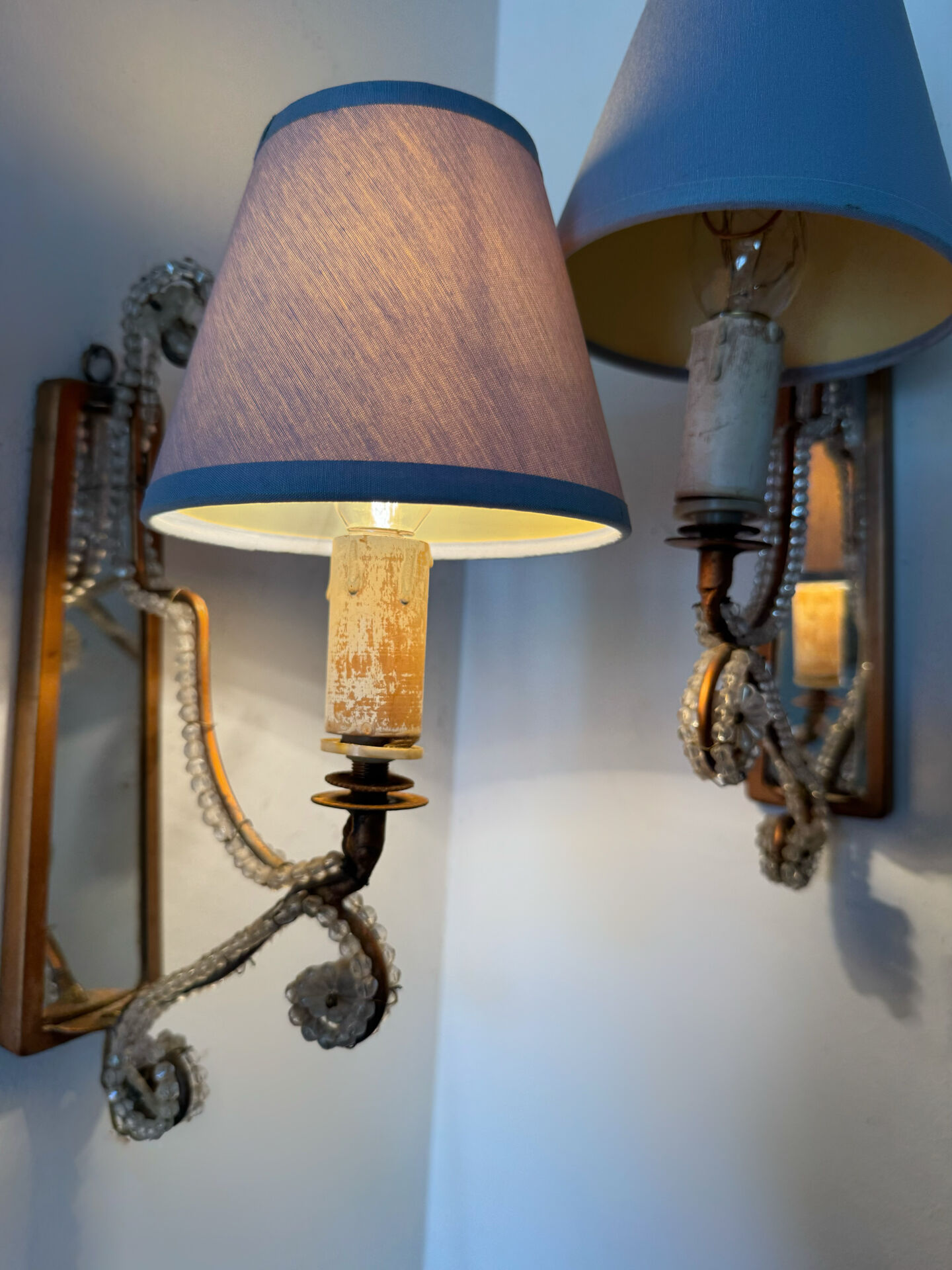Vintage shabby chic wall lights