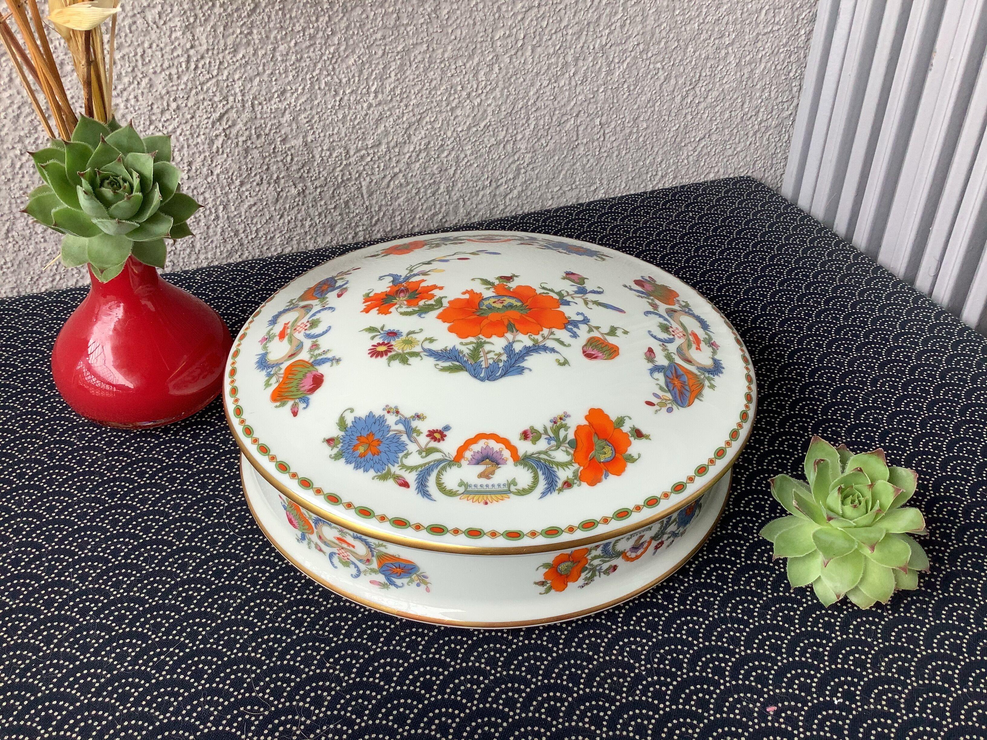 Plats à Four Apilco Vieux Chine – Blanc, Ronds 15cm, Occasion
