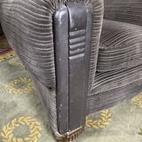 Pair of art deco period club armchairs