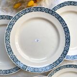 6 Flat plates Terre de fer Longchamp model René Made in France