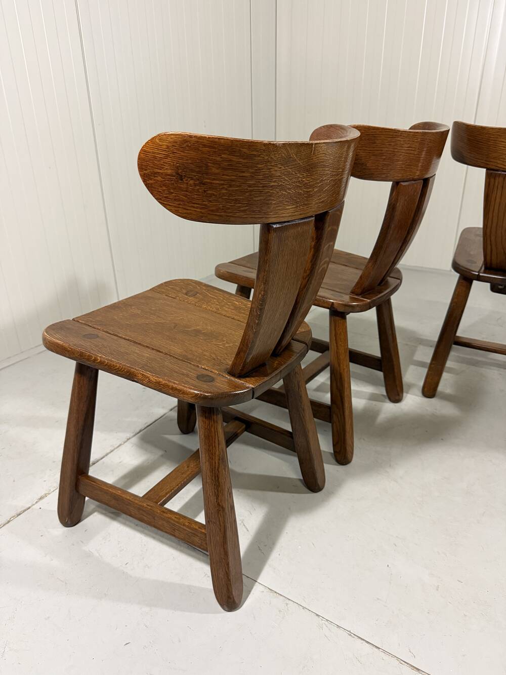 Brutalist oak dining chairs 1970’s