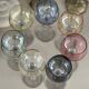 7 vintage iridescent foot glasses