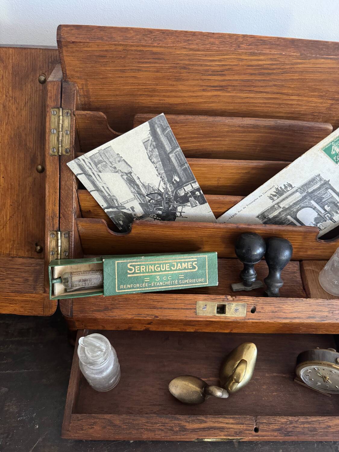 Small wooden mail storage unit