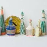 Set of 35 multi-colored scoubidou bottles