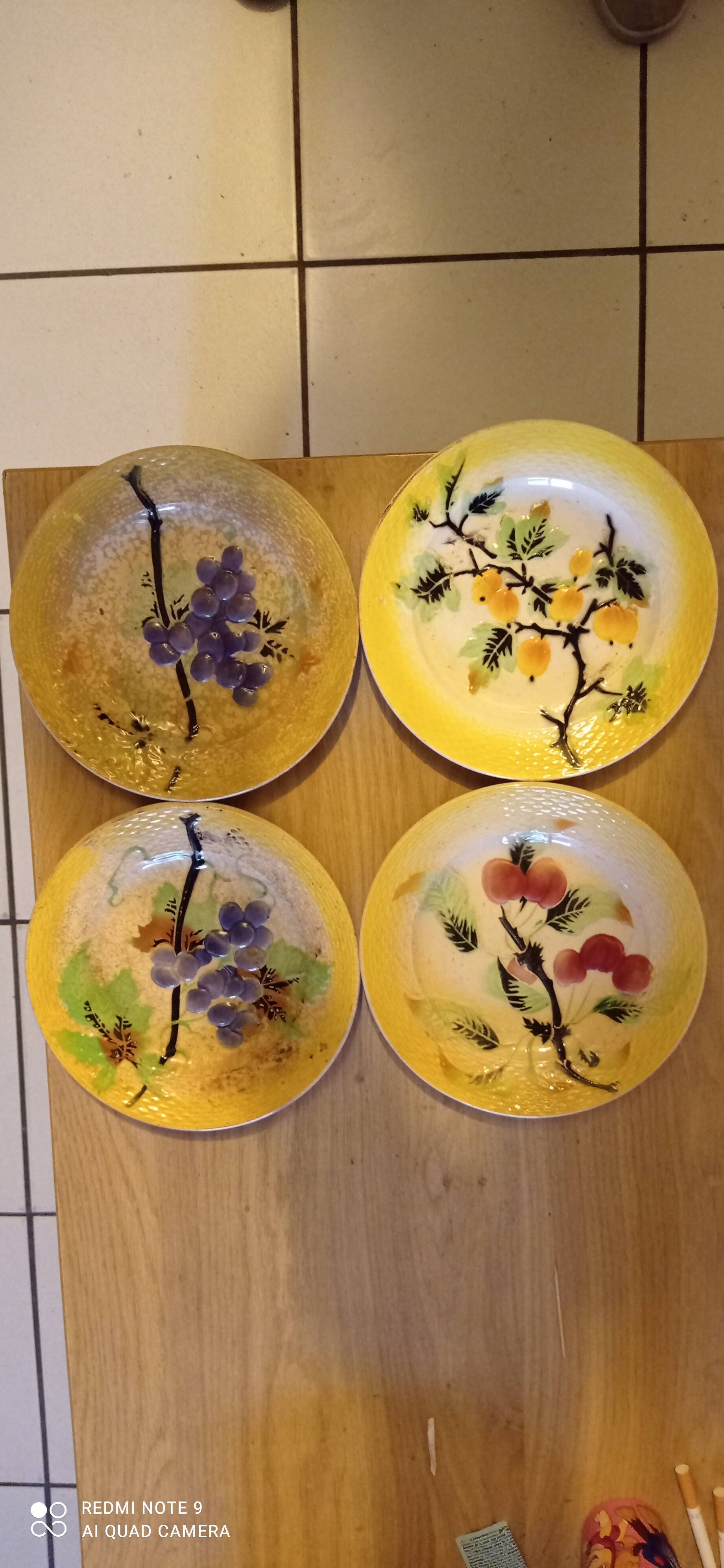 Old barbotine plates from the Orchies factory