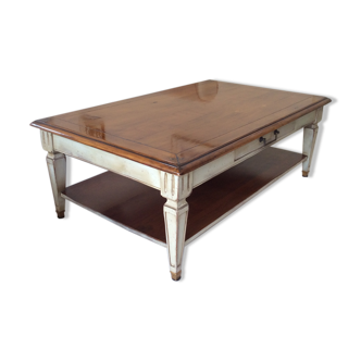 Solid cherry two-tone coffee table